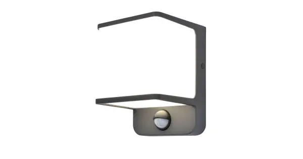 Biztonságos fizetés Lutec Doblo sötétszürke mozgásérzékelős LED kültéri fali lámpa (LUT-5197011125) LED 1 izzós IP54