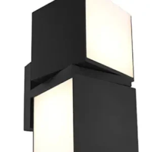 Outlet Lutec Cuba matt fekete LED kültéri falikar (LUT-5193801012) LED 2 izzós IP54
