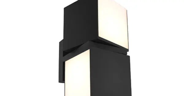 Outlet Lutec Cuba matt fekete LED kültéri falikar (LUT-5193801012) LED 2 izzós IP54