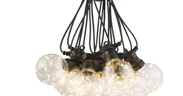 Legkelendőbb Globo Almaga fekete-átlátszó LED party fény (GLO-34090N) LED 10 izzós IP44