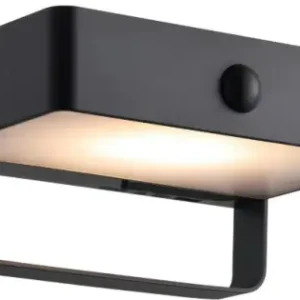 Azonnali szállítás Nordlux Saulio Solar fekete mozgásérzékelős vízvédett LED kültéri fali lámpa (NOR-2518251003) LED 1 izzós IP44