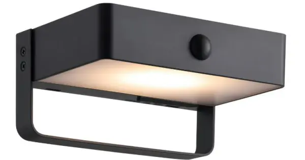Azonnali szállítás Nordlux Saulio Solar fekete mozgásérzékelős vízvédett LED kültéri fali lámpa (NOR-2518251003) LED 1 izzós IP44