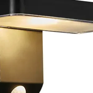 Végkiárusítás Nordlux Rica Square Solar fekete mozgásérzékelős vízvédett LED kültéri fali lámpa (NOR-2118161003) LED 1 izzós IP44