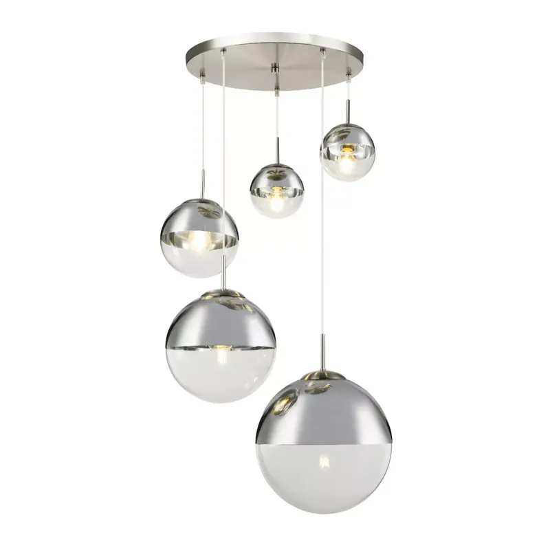 Korlátozott ajánlat Varus - Függeszték lámpa, króm dekor; 5xE27; átm 65cm - Globo-15851-5