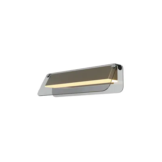 Legnépszerűbb FLAT LED fali lámpa, szürke/sárgaréz, szélesség 30 cm, üveg/fém