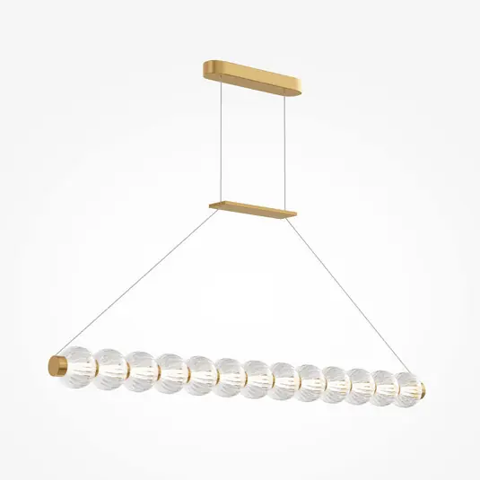 Végkiárusítás AMULET LED lógó lámpa, hossza 110 cm, arany színű, fém/üveg