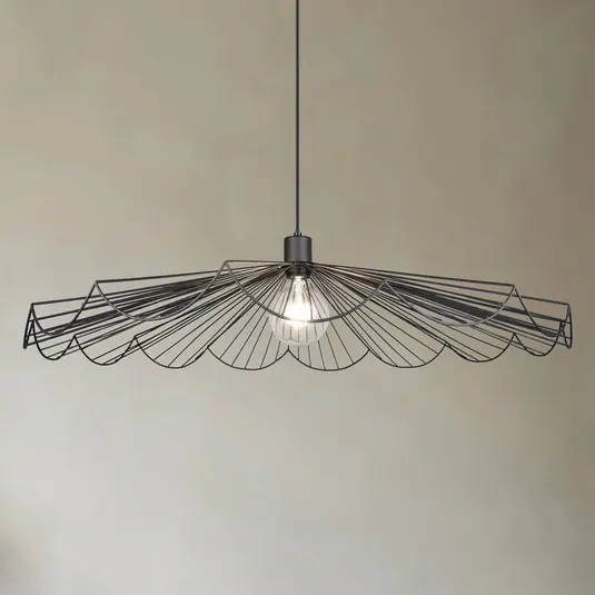Árcsökkenés Margarita függő világítás, Ø 80 cm, fekete, E27, fém