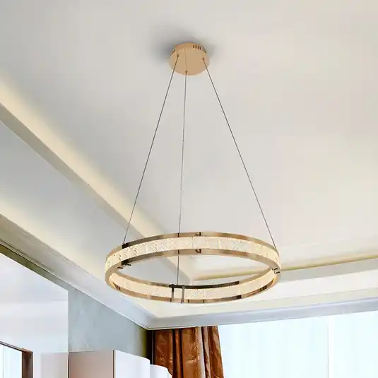 LED függő lámpa Lorian, arany színű, Ø 60 cm, fém Exkluzív ajánlat