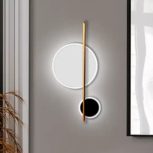LED fali lámpa Duo, magasság 52 cm, fekete/arany színű, fém Vedd meg online