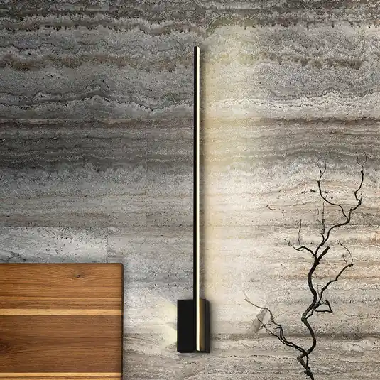 LED fali lámpa Stick, magasság 80 cm, fekete, fém Szuper akció