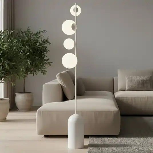 Legnépszerűbb Etno LP4 álló világítás, fehér, üveg/acél, magasság 140 cm, G9