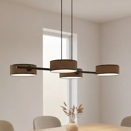 Drumz 4 lógó világítás, barna, szövet/acél, hosszúság 80 cm, E14 Csak ma