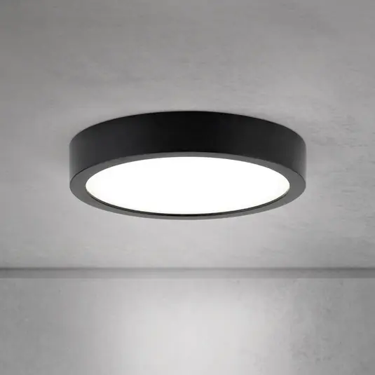 Végkiárusítás LED mennyezeti lámpa Disc, fekete Ø 14 cm, CCT fém/műanyag
