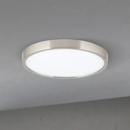 LED mennyezeti lámpa Disc, nikkel színű, szatén felületű, Ø 24 cm, CCT Biztonságos fizetés