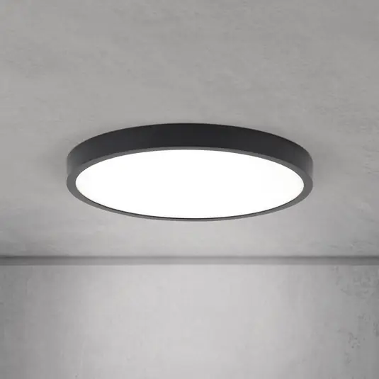 Árengedmény LED mennyezeti lámpa Disc, fekete Ø 28 cm, CCT fém/műanyag