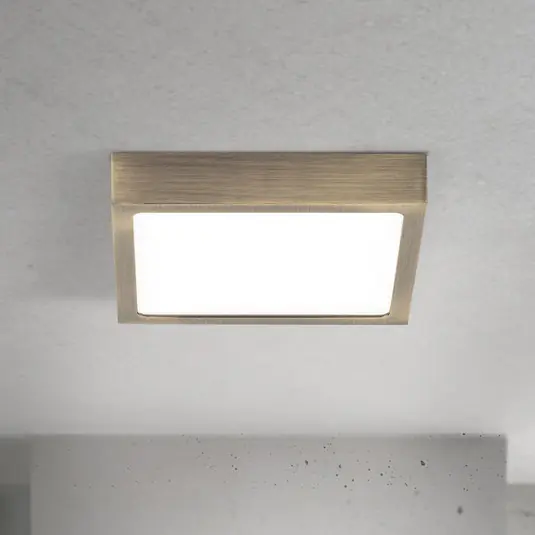 LED mennyezeti lámpa Disc, antik sárgaréz színű, hossza 14 cm, CCT Kihagyhatatlan ajánlat