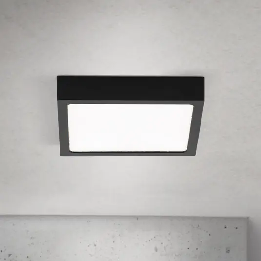 LED mennyezeti lámpa Disc, fekete Hosszúság 14 cm, CCT fém Ajánlat