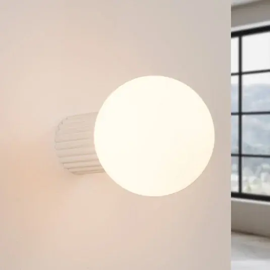 Akciós ár ORBI fali világítás, bézs, üveg/fém, Ø 12 cm, IP44, G9