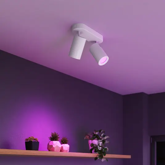 Akció Calex Smart mennyezeti spotlámpa fehér, hossza 22 cm, 2 izzós, GU10-LED RGBW
