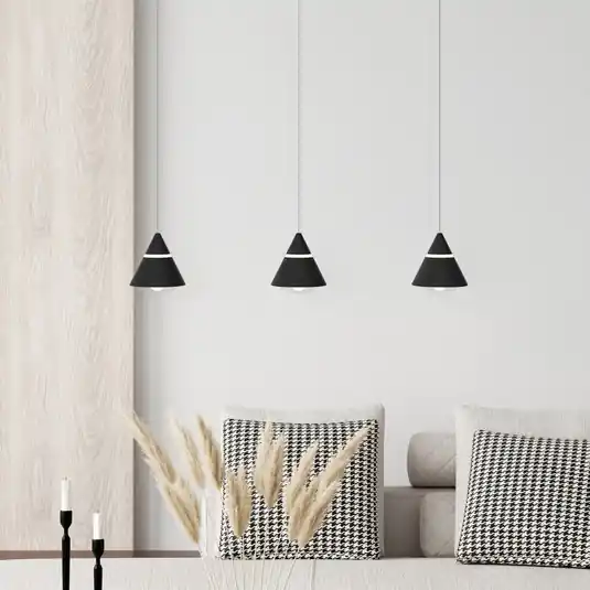 Utolsó esély LED függő lámpa Romeo, hossza 55 cm, fekete, fém, 3 izzós.