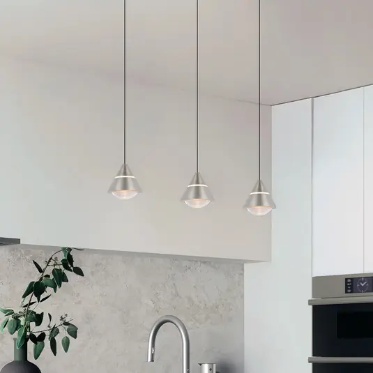 LED függő lámpa Romeo Hosszúság 55 cm nikkel színű fém 3 izzós. Legnépszerűbb