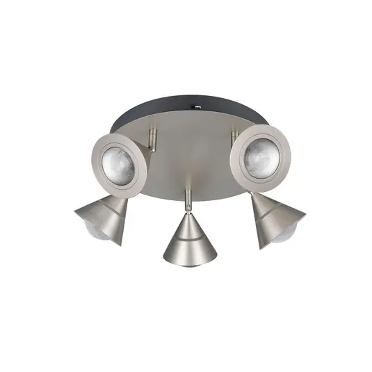 LED mennyezeti spotlámpa Romeo, Ø 30 cm, nikkel színű, 5 izzós. Legjobb ár