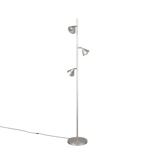 Alacsony ár LED álló lámpa Romeo, magasság 150 cm, nikkel színű fém, 3 izzós.