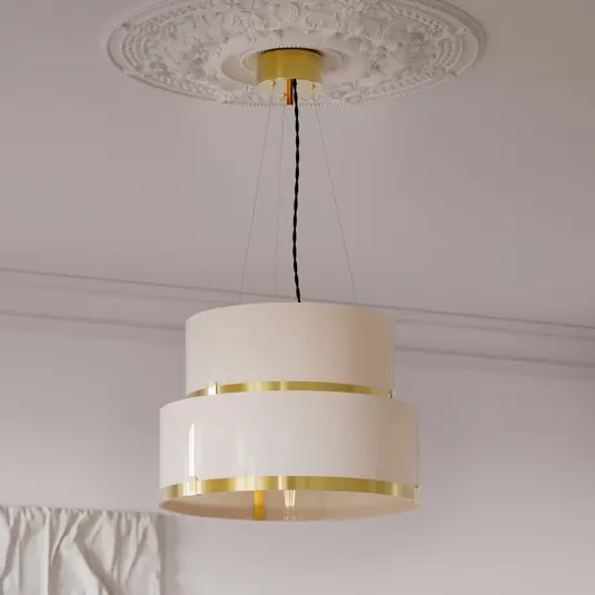 Azonnali szállítás By Rydens Marcel függő világítás, sárgaréz/fehér, Ø 50 cm