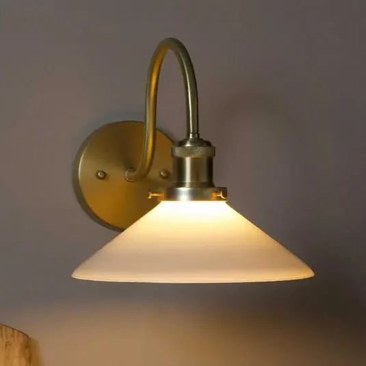 PR Home August fali világítás, arany színű/opál, magasság 25 cm, E27 Árengedmény