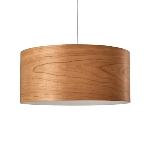 LZF LED lógó lámpa Gea, cseresznyefaszínű, Ø 42 cm, fa Prémium