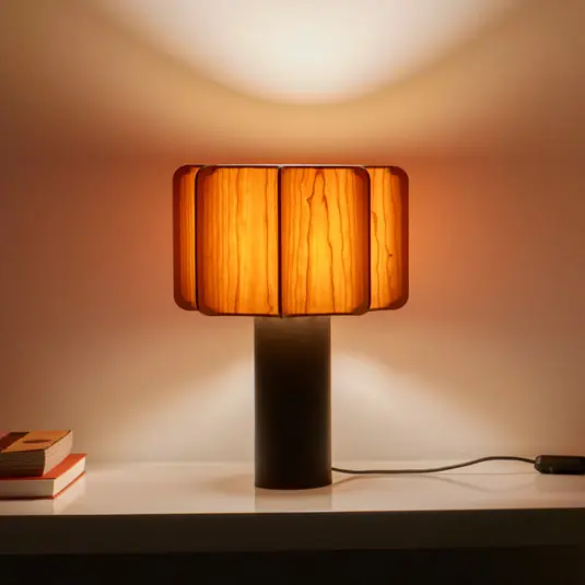 Azonnal elérhető LZF Kactos asztali lámpa, cseresznyefaszínű/fekete, magasság 52 cm