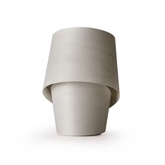 LZF asztali lámpa Tiny, szürke, magasság 22 cm, furnérfa Expressz kézbesítés