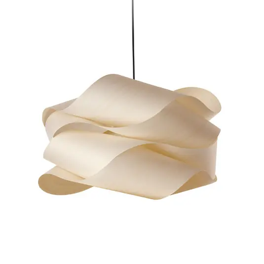 LZF Link lógó lámpa, elefántcsont/nikkel színű Ø 46 cm fa Kedvezmény