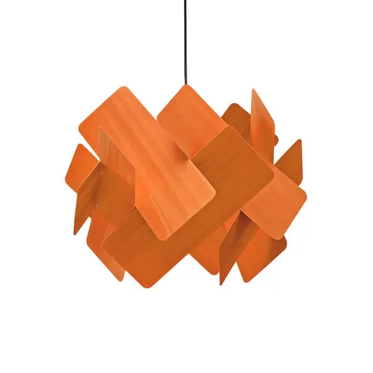 LZF Escape függő lámpa, narancssárga/nikkel színű, Ø 30 cm, fa Kihagyhatatlan ajánlat
