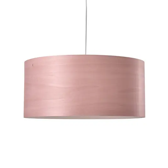 Végkiárusítás LZF LED lógó lámpa Gea, világos rózsaszín, Ø 42 cm, fa