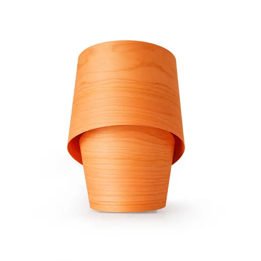 LZF asztali lámpa Tiny, narancssárga, magasság 22 cm, furnérfa Bestseller