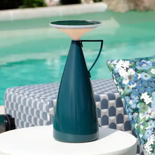 Kartell LED tölthető asztali világítás Camomille, petrol, magasság 24 cm Újdonság