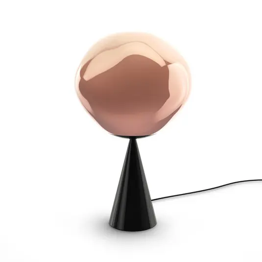 Tom Dixon LED asztali lámpa Melt Cone Fat, füst/fekete, 47 cm Szuper akció
