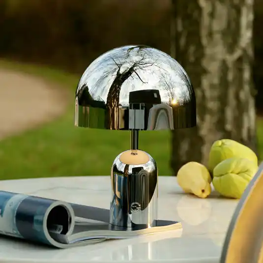 Különleges ajánlat Tom Dixon LED asztali lámpa Beat, alumínium színű, magasság 53 cm