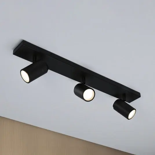 Expressz kézbesítés Paulmann mennyezeti spotlámpa Zyli fekete, hossza 60 cm, 2 izzós, IP44