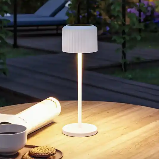 Olcsó Paulmann LED-Solar asztali lámpa Else, fehér, IP44, dimmelhető