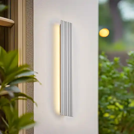 Vásárlói kedvenc Lucande Melira LED kültéri fali világítás, hossza 60 cm, világosszürke