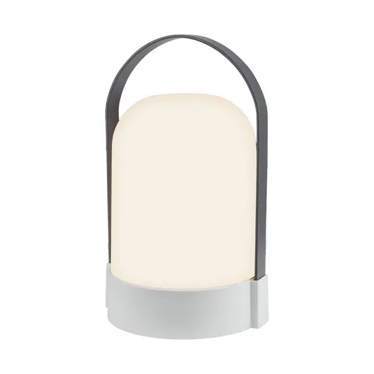 LED tölthető asztali világítás ASA BIG, világosszürke/antracit, 24 cm, IP44 Kihagyhatatlan ajánlat