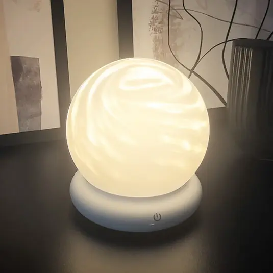 Csak ma LED tölthető asztali világítás LUSTRO, fehér, Ø 15 cm, RGBW, érintésérzékeny