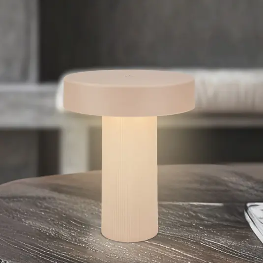 LED tölthető asztali világítás Bito, bézs/bézs, magasság 20 cm, IP44 Szezonális akció