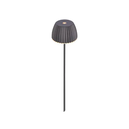LED akkumulátoros földi tüskés lámpa RIFFLE MINI, antracit Ø 9 cm, IP44 Gyors kiszállítás