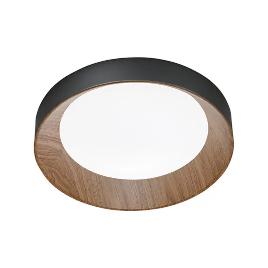Arka LED mennyezeti lámpa, Ø 40 cm, fekete/faoptika, fém CCT Vedd meg online
