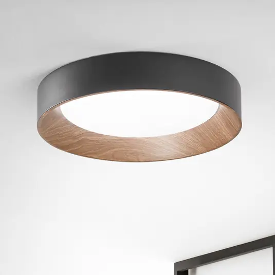 Gyors kiszállítás Arka LED mennyezeti lámpa, Ø 50 cm, fekete, fém, CCT