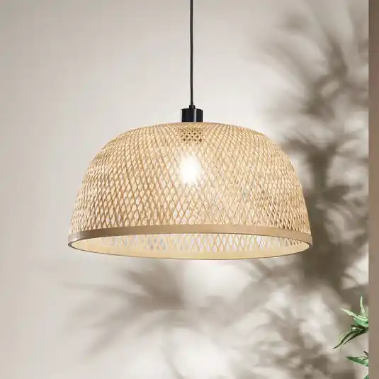 Rendeld meg most Bamboo függő lámpa, barna, Ø 48 cm, bambusz