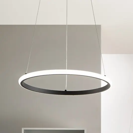 LED függő lámpa Axis, Ø 60 cm, fekete, fém, CCT Kedvezmény